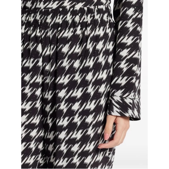 Anine Bing Aiden Mid-rise Wide Leg Trousers Houndstooth - Picture 7 of 7